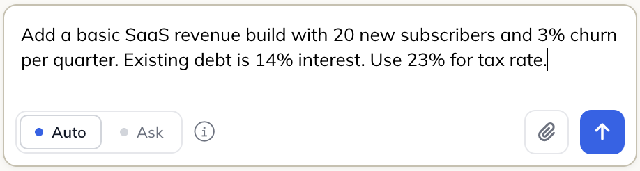 Instructions to the AI agent for the revenue build and operating forecast