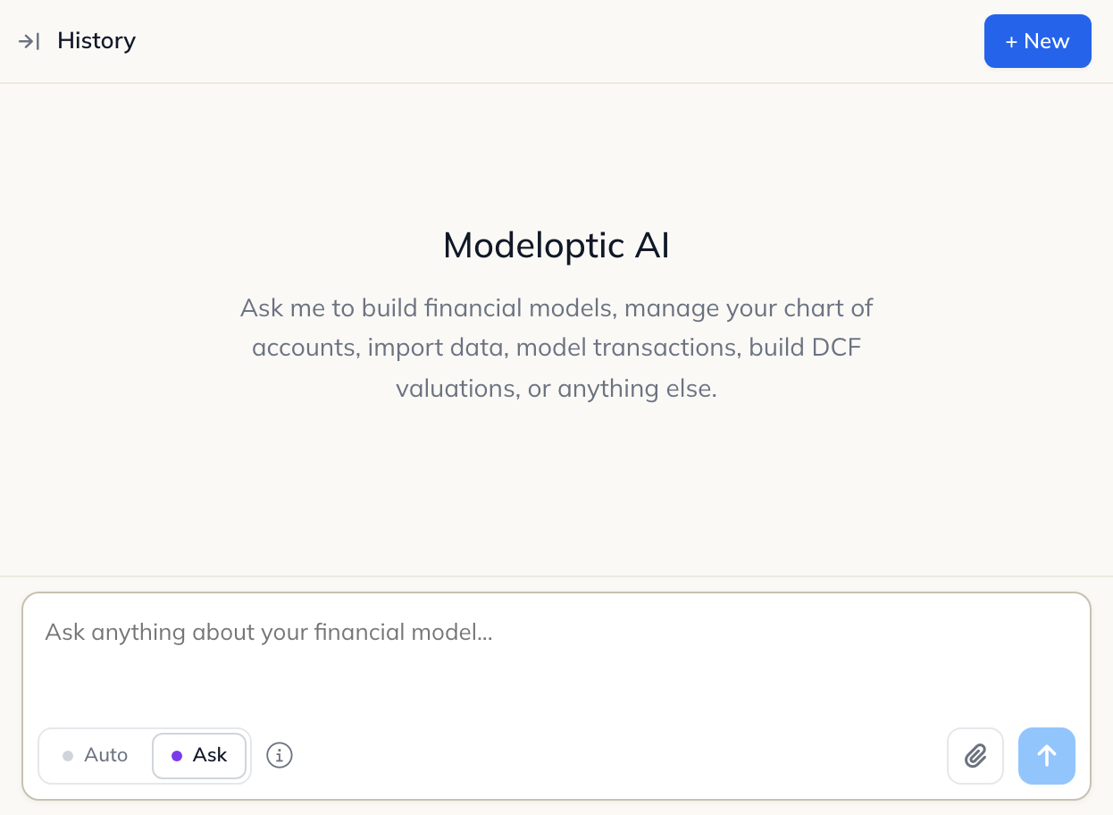 Open History to switch between Current Scope and All History. Write a request below and choose Ask or Auto before sending.