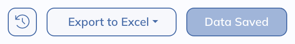 Model toolbar buttons: Save History, Export to Excel, and Data Saved.