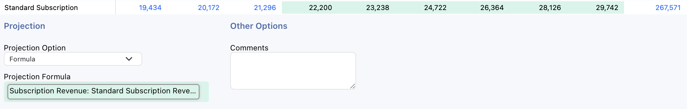 Formula forecasts use named model references and operators.