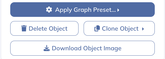 Add or clone an object, choose a preset, or remove it from the report.
