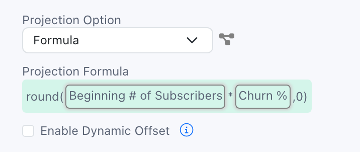Enable Dynamic Offset on a Logic Row and enter its offset in Dynamic Offset Input.