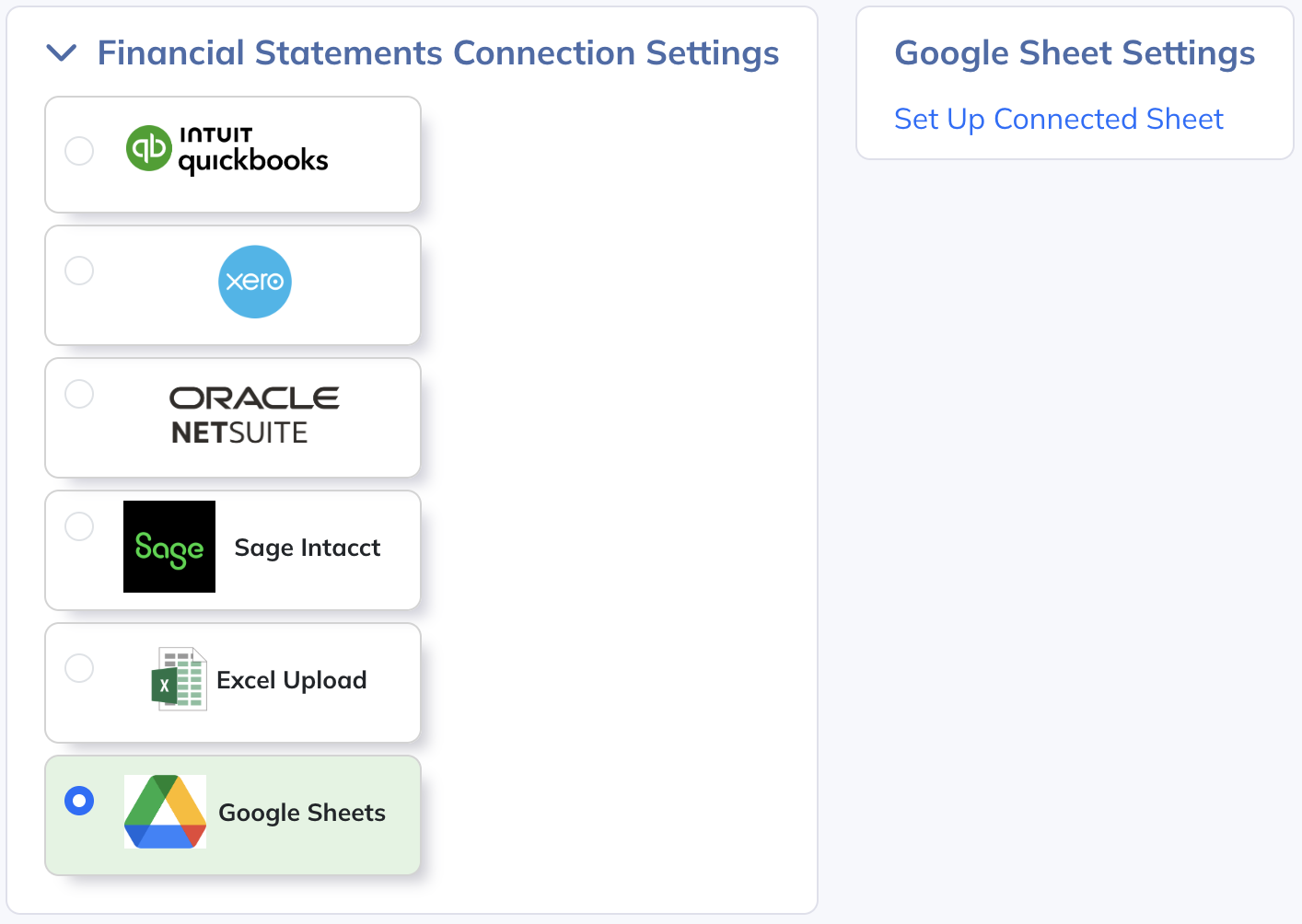 Enter source values in the connected Google Sheet, then retrieve its latest data.