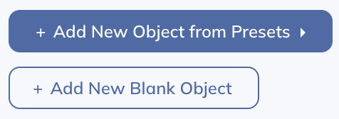 Add or clone an object, choose a preset, or remove it from the report.