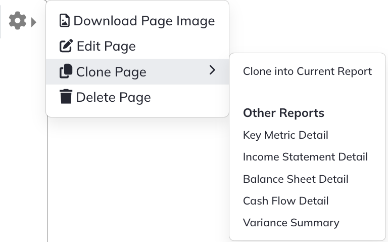 Edit the report’s content and presentation settings.
