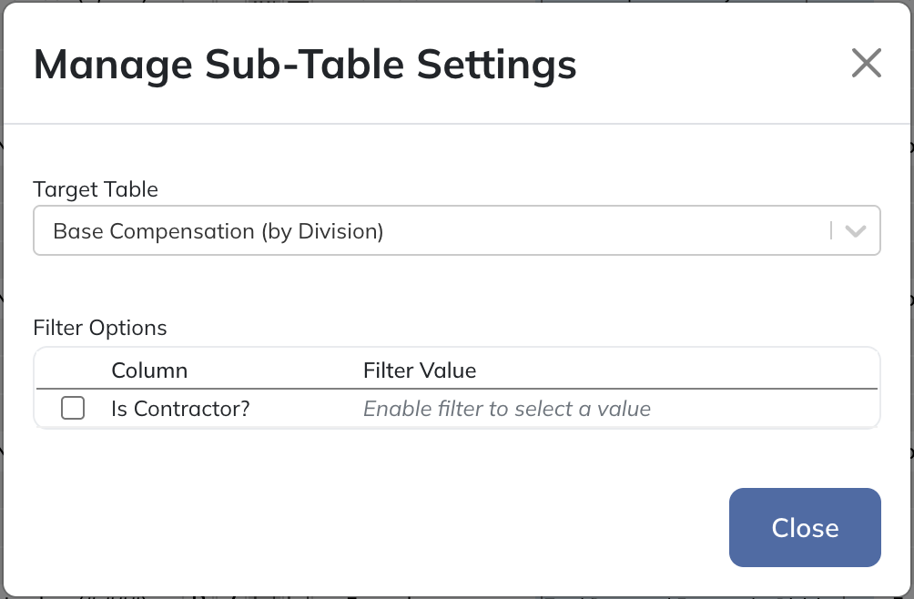 Choose the Collection Table to expand and use Filter Options to limit the displayed items.