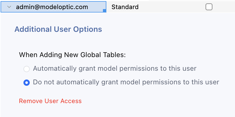 Control automatic access to new global objects and existing company access.